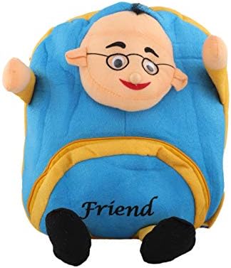 RSGifts4U Boy's and Girl's Soft Cotton Motu & Patlu Cartoon Toy School Backpack