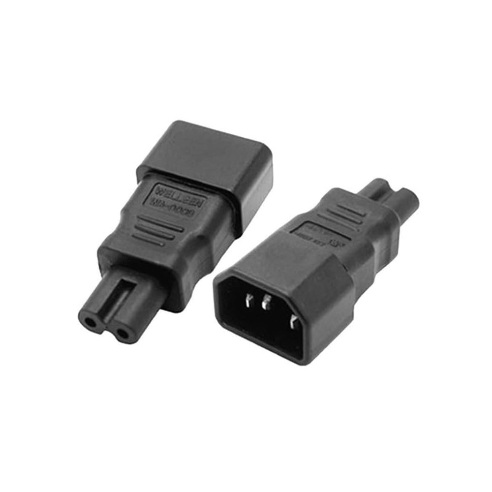 Aofan 2pcs IEC320 C14/3 Pin Male Plug to C7 Female Straight Plug Converter AC125V 10A/AC250V 2.5A