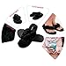 Roxoni Fuzzy House Slippers for Women – Comfortable Furry Spa Thongs – Cozy Slip On Flip Flops - Soft Insole & Rubber Outsole Black