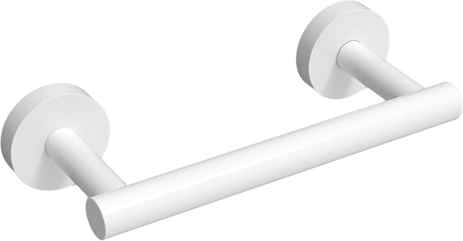 YUET Towel Rail 30CM Matte Black Hand Towel Holder Bar Bathroom Holders For Bathrooms Kitchen Dish Cloths Hanger 304 Stainless Steel RUSTPROOF Wall Mounted 12'' White