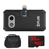 FLIR ONE Pro Thermal Imaging Camera for iOS (435-0006-02) w/Compact Deluxe Gadget Bag + 32GB MicroSD Memory Card and 1 Year Extended Warranty Essential Bundle
