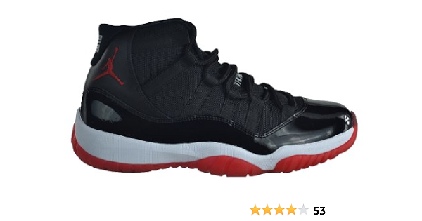 Amazon.com | Jordan Air 11 XI Retro Bred Men's Basketball Shoes  Black/Varsity Red/White Black/Red/White 378037-010-11 | Basketball
