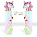 Shimmer and Confetti 2 Columns XL Sturdy Base, Poles and Unicorn Balloons Size 5 Feet Tall, 11-pound Water-Fillable Base, 2 Giant Unicorn Balloons, 90 Pastel Balloons, Stars, Pump, Glue, Ribbons