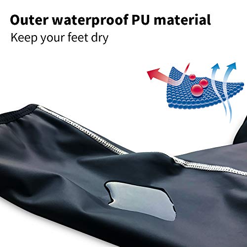 Lipport Cycling Shoe Covers Winter Bike Overshoes Thermal Warm Shoes Cover for Men Women, Road MTB Windproof Bicycle Booties (Blue, L)