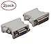 LINESO 2Pack DVI-I (24+5) Male to VGA Female Adapter (HDD15Pin,RGB15Pin) White