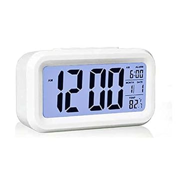 Cocodoes Large Display Alarm Table Clock with Backlight Temperature Snooze Smart Light Function