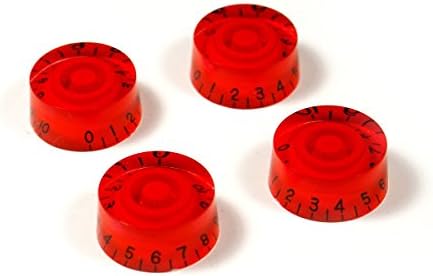 A Set of 4 Guitar Speed Knobs Fits Les Paul,Red