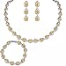 EVER FAITH CZ November Birthstone Elegant Tear Drop Necklace Earrings Bracelet Set Yellow Citrine-Color