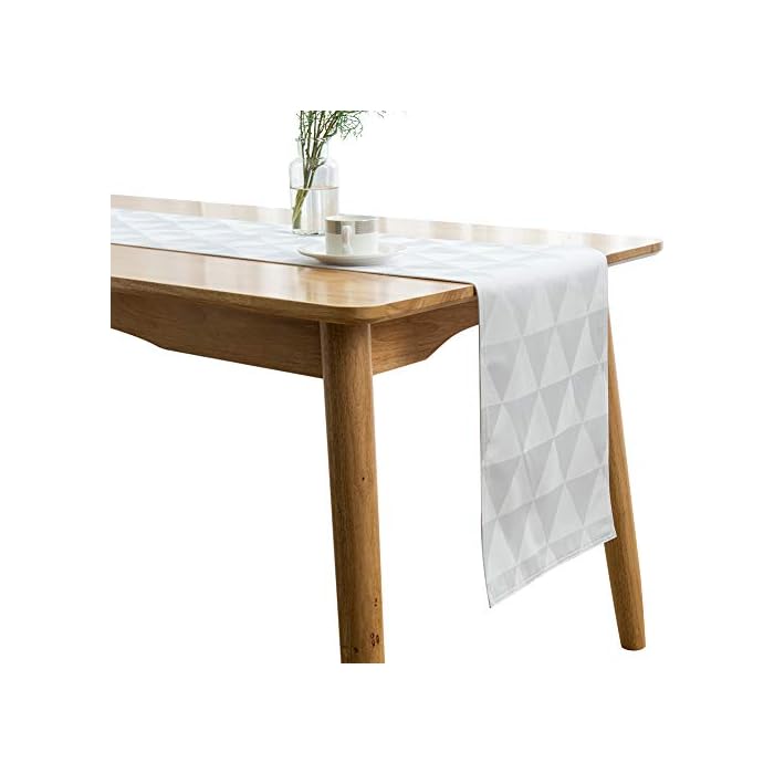SUNLOVO Table Runner,Geometric Triangle Jacquard Woven Dresser Scarf