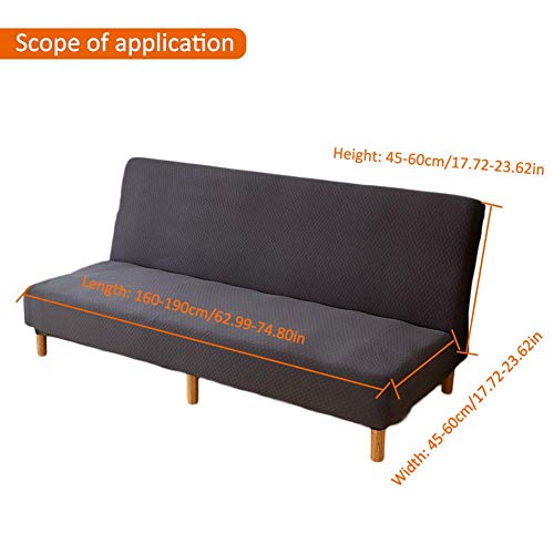 Waterproof Sofa Cover Sofa Bed Cover Folding Armless Sofa Cover Couch Slipcover Furniture Protector Cover Couch Bed Futon Cover Washable - Thumbnail 5