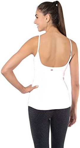 FABB ACTIVEWEAR White Yoga Top with Built in Bra Women's Open Back Workout Tank Tops Yoga Tops (Small, White)