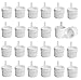 Nakpunar 24 pcs 18mm White Tamper Evident Caps w/Orifice Reducing Euro Droppers - For essential Oils White
