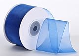 25 Yard Spool of Elegant Light and Sheer Royal Blue Organza Ribbon- 1.5