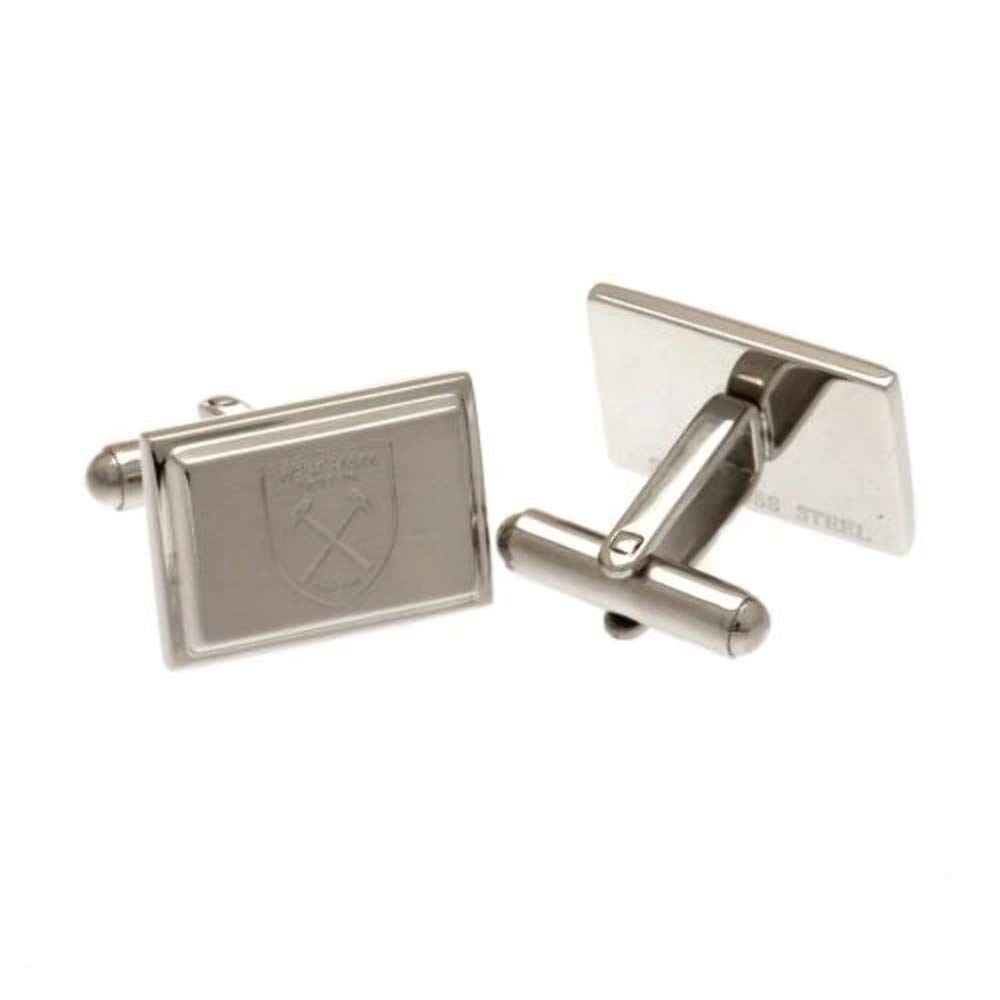 West Ham United F.C. Stainless Steel Cufflinks, Silver