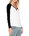 Sarin Mathews Women's Casual V Neck Loose Fit Long Sleeve T-Shirt Blouse Tops Black S