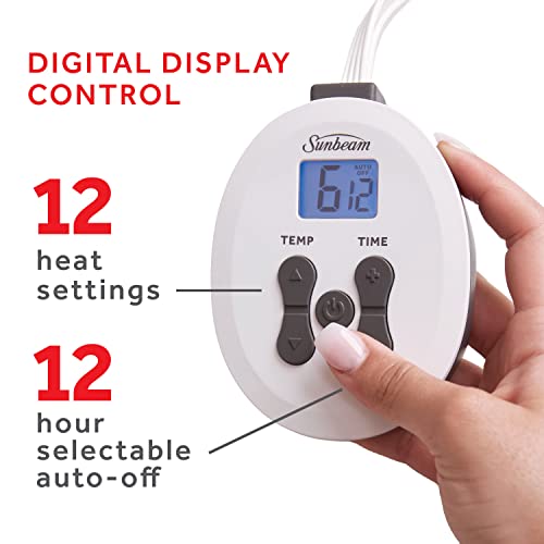 Sunbeam Restful Quilted Water Resistant Heated Mattress Pad Queen