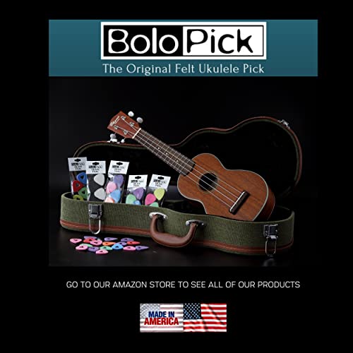 BoloPick Felt Ukulele Picks, 12 Piece Heart Shape Easy Grip Felt Uke