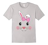 Bunny Face Cute Bow Little Easter Bunny Kids T-Shirt Girls