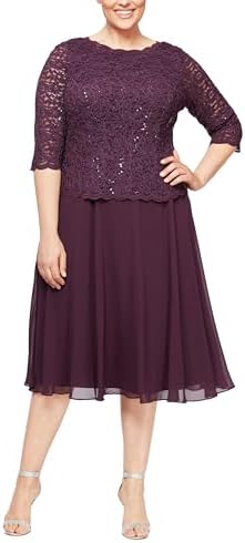 alex evenings women's tea length dress with rosette detail Alex Evenings - Brandclub