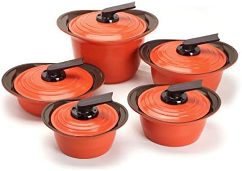 Roichen PFOA Free PTFE Free Premium Natural Tin Casting Ceramic Coated Aluminum Pot Set of 5 - 10P