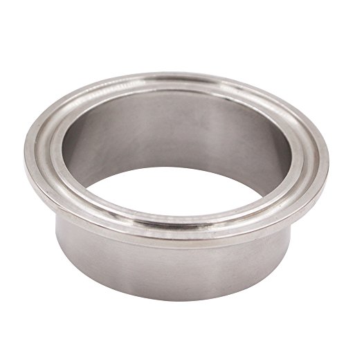 Uxcell 304 Stainless Steel Fitting Long Weld Clamp Ferrule Fits Tri Clamp 28mm X 30mm 2Pcs