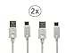 2-Pack USB Type C (USB-C) to USB 3.0 Type A Charge and Sync Cable for LG G6, V30, HTC U11, Samsung Galaxy S8, Note 8, Nokia 8, 9, Google Pixel XL, Moto Z2 Force and Type-C Phone (2X White 1M)
