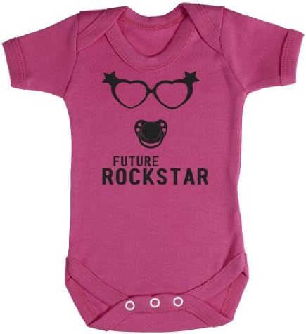 Baby Buddha - Future Rockstar Girl Baby Bodysuit Baby Vest 3-6M Pink