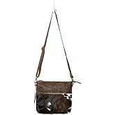 Myra Bag Cow Print Purses for Women - Canvas and Hairon Bag with Leather Shoulder Strap, Western Style Women's Purses
