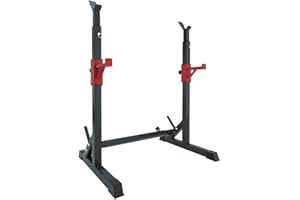 Squat Rack, ATOMSPORT 2pcs Adjustable Barbell Rack Strength Training Barbell Free Press Bench Multi-Function Squat Stand Equi