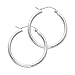 14k REAL White Gold 2mm Thickness Hinged Hoop Earrings - 10 Different Size Available