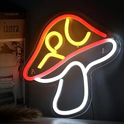 Chi-buy LED Neon Mushroom Cute Neon Sign, USB