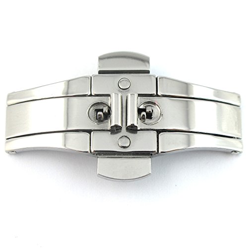 YouYouPifa Stainless Steel Push Button Butterfly Deployment Clasp-21mm