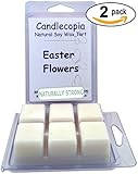 Candlecopia Easter Flowers 6.4 oz Scented Wax Melts - Wild honeysuckle, blooming jasmine and hints of sweet lilac create the floral signature of this scent - 2-Pack of naturally strong scented soy wax cubes throw 50+ hours of fragrance when melted in Scentsy®, Yankee Candle® or standard electric tart warmer