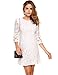 Zeagoo Women's 3/4 Sleeve Lace Cocktail Party Dress (Large, White)