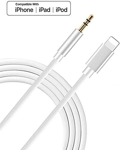 Car Aux Cable for Phone, XIIVIO 2 in 1 Aux Cord with 3.5mm Headphone Jack and 3.5mm Audio Adapter Tangle Free Compatible for Phone XS Max/XS/8/7/6 Android i-Phone to Car Stereo/Speaker Headphone