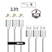 Netdot 3Pack Gen7 3.3Feet Micro USB Nylon Braided Magnetic Charging Cable Compatible with Android Device(3.3 Feet Micro USB/3 Pack Silver)