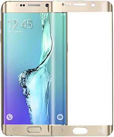 S6 Edge Screen Protector,Oldboy Galaxy Tempered Glass Protective Shield Curved Full Coverage Premium HD Clear Film Protector for Samsung Galaxy S6 Edge (Gold)