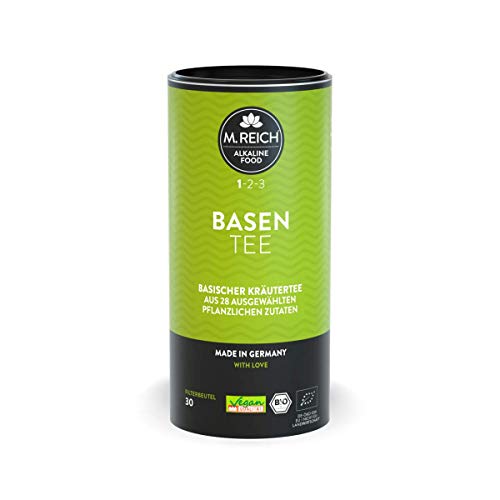 M. Reich BasenTee – 30 Beutel – Basischer Tee mit 28 Zutaten wie Süssholzwurzel & grüner Hafer – Basentee Bio – Ideal…