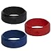 3 Pack Fire Silicone Wedding Ring Set For Men 9mm x 2mm, Navy Dark Blue Black Red, Medical Grade Silicone Wedding Band for Men,