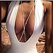 Barode Layered Body Chain Shiny Rhinestone Beach Bikini Chains Dainty Crossover Belly Waist Jewelry for Women and Girls(Silver)