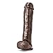 Eden Adult Sex Toys - 11.5 Inch Long Thrusting BBC Dildo - Ultra-Realistic, SkinLike Huge Thick Cock with Strong Suction Cup- Body Safe, Fragrance-Free PVC - Big Black Dildo for Luxurious Sensual Play