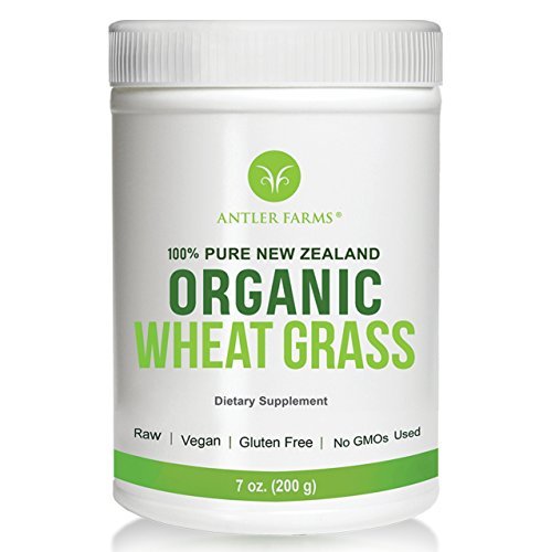 Antler Farms – 100% Pure New Zealand Organic Wheatgrass Powder, 50 Servings, 200g – Raw, Vegan, Gluten Free, Nutrient…