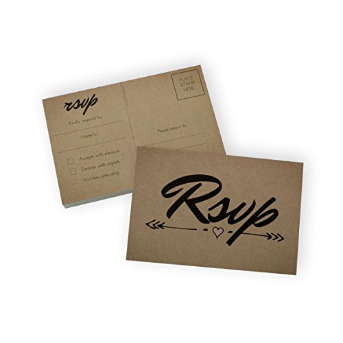 RSVP Postcard (50 Cards) 4x6 card set - Home Advantage (Kraft)