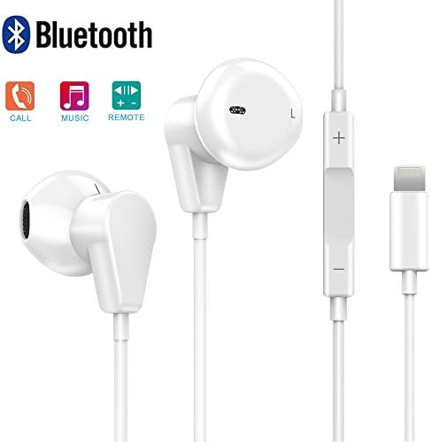 AXELECT Bluetooth Headset Lightning Earbuds Stereo Headphones Noise Cancelling Microphone Remote Control Compatible iPhone X 8/8Plus 7/7Plus