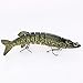 Goture Pike Muskie Multi Jointed Hard Fishing Lure Swimbaits Life-Like Baits 8 Segments with Black Treble Hooks for Freshwater Saltwater Fishing (8'', 2.36oz)