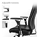 Executive Office Chair High Back Bonded Leather Desk Chair with Adjustable Armrests and Sliding Spring Seat (Black)