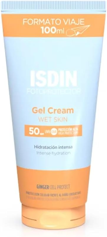 Gel Cream Wet Skin SPF 50 Protector Solar Corporal con Textura Gel Crema, Hidratación y una Agradable Sensación de Frescor, 100 ml