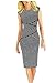 REPHYLLIS Women 3/4 Sleeve Striped Wear to Work Business Cocktail Pencil Dress (Large, Black-Sleeveless)