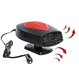 Portable Car Heater, STYLOOC 60 Seconds Fast Heating Defrost Defogger Demister Vehicle Heat Cooling Fan 12V 150W Auto Ceramic Heater 3-Outlet Plug In Cigarette Lighter(Red)