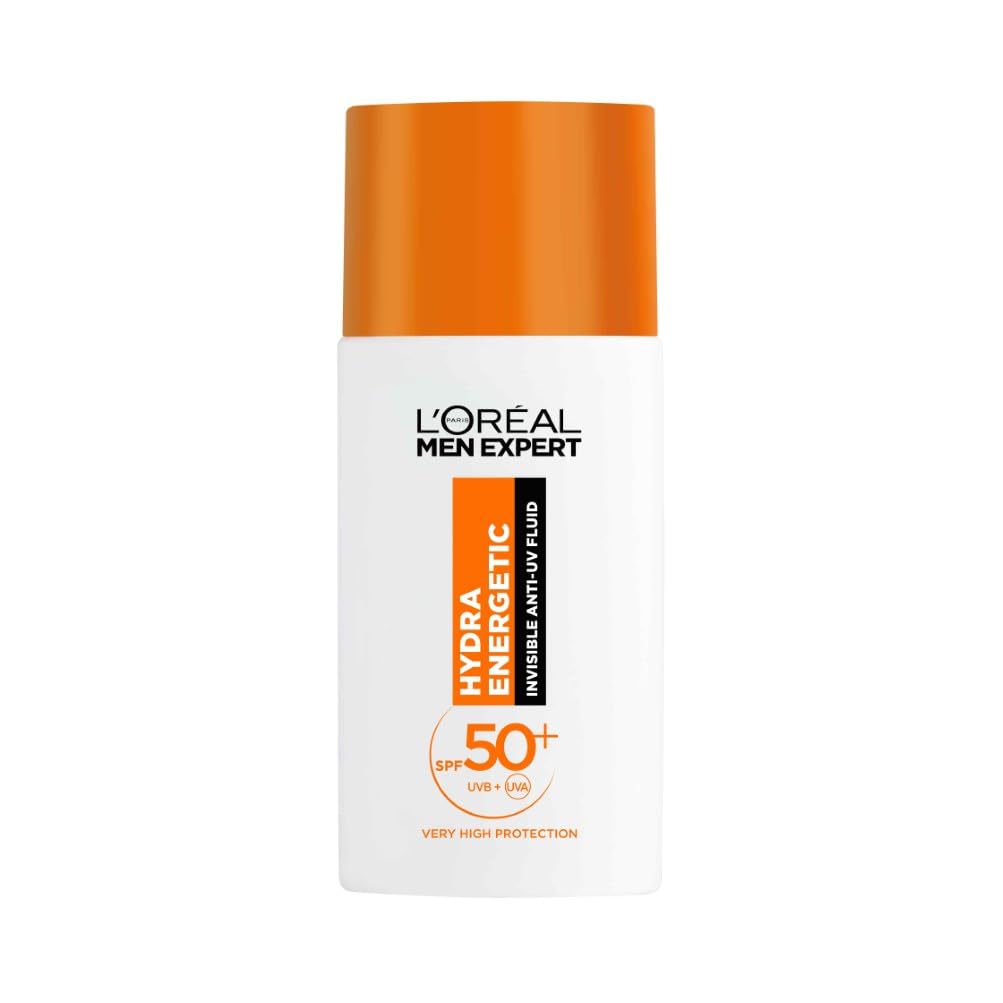 L'Oréal Men Expert Hydra Energetic Daily SPF50+ Invisible Fluid, UV Protection & Skin Revitalisation, With Vitamin C Antioxidant, 50ml — image 1